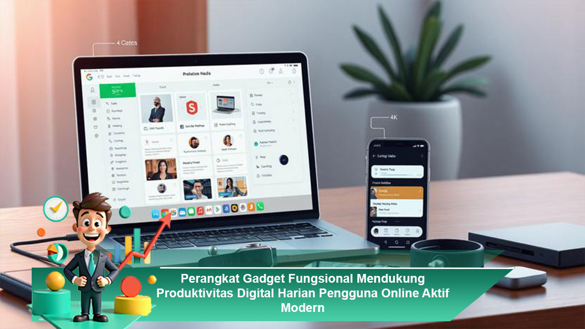 Perangkat-Gadget-Fungsional-Mendukung-Produktivitas-Digital-Harian-Pengguna-Online-Aktif-Modern